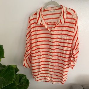 Red and Ivory Old Navy XL Button Down Shirt